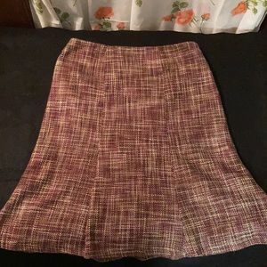 LAST CHANCE! Brown and purple tweed tulip skirt fully lined size 10